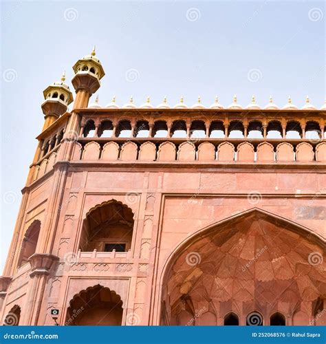 Architectural Detail Of Jama Masjid Mosque Old Delhi India The