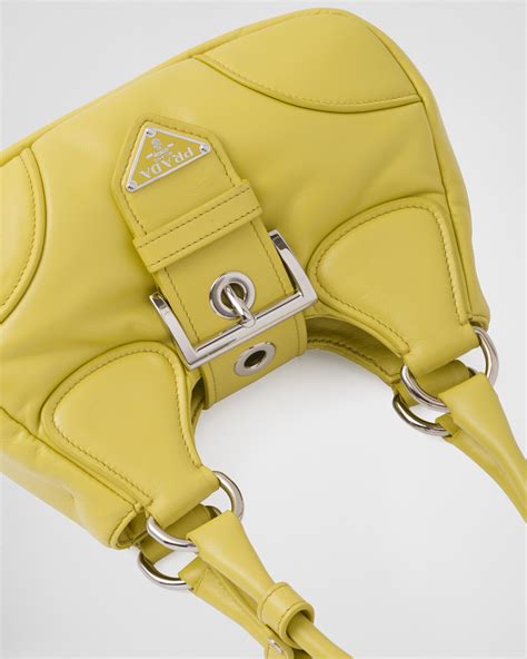 Citron Yellow Prada Moon Padded Nappa Leather Bag PRADA