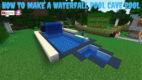 Minecraft How To Make A Waterfall Pool L Cave Pool Youtube