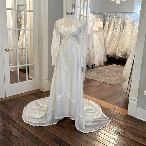 S Vintage Lace Appliqu Boho Wedding Dress Bridal Gem