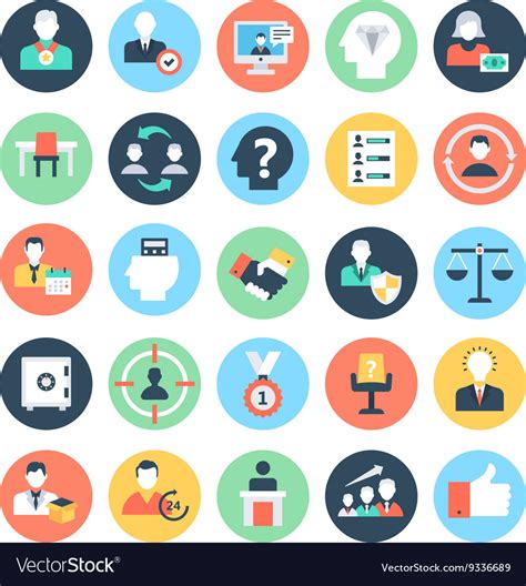 Human Resources Colored Icons 3 Vector By Vectorsmarket Image 9336697 Vectorstock