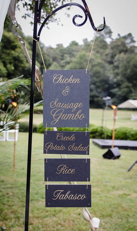 Our Cajun Custom Menu Signs For Food Stations Florals Cote Designs