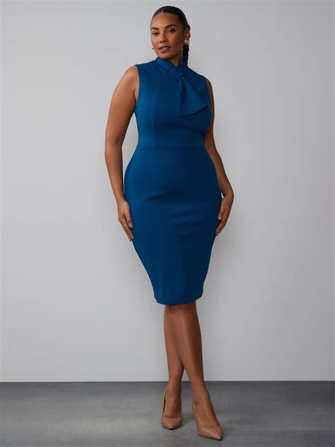 Plus Mock Neck Knot Detail Dress New York And Company