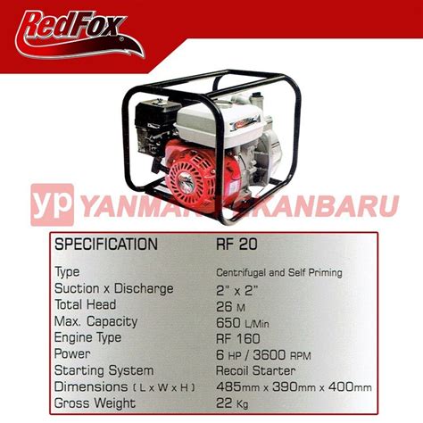 Jual Mesin Pompa Air Alkon Irigasi Sawah Water Pump 2 Inch RF 20