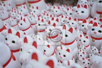 Maneki Neko Lucky Cats At Goutokuji Shrine Tokyo Japan Wall Mural