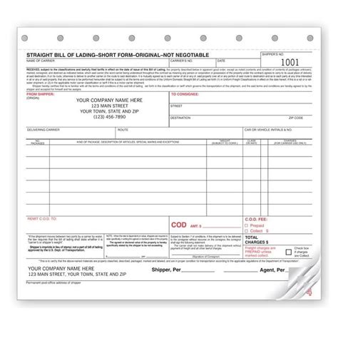 Straight Bill Of Lading Short Form Template Template Vercel App