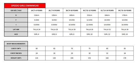 Speedo Size Guide