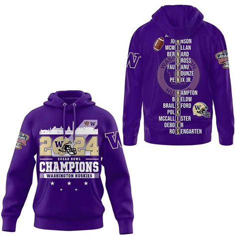 2024 Sugar Bowl Champions Huskies 3D Hoodie - Icestork