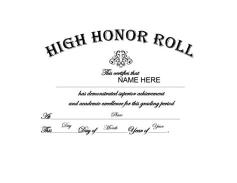 40 Honor Roll Certificate Templates And Awards Printabletemplates