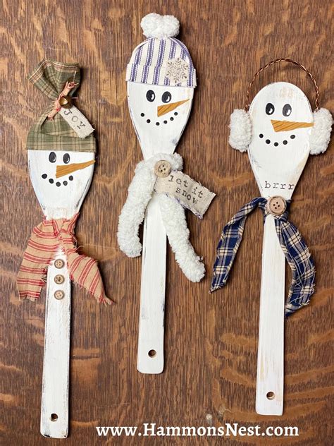 Diy Snowman Spoons Decor Hammons Nest Christmas Crafts Snowman Diy