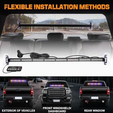 Snapklik Inch Amber Blue Traffic Advisor Light Bar Led