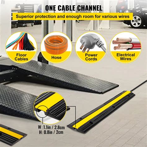 Vevor 4 Pack Of 1 Channel Rubber Cable Protector Ramps Heavy Duty