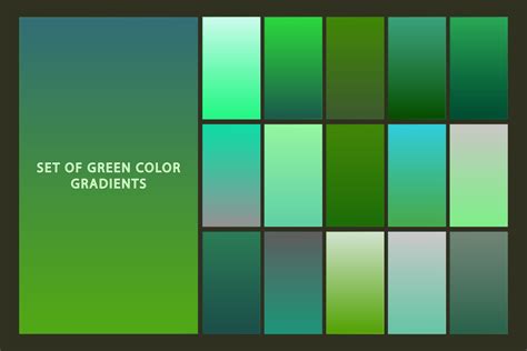 Set of Green Color Gradients Collection Flat Vector 24135351 Vector Art ...