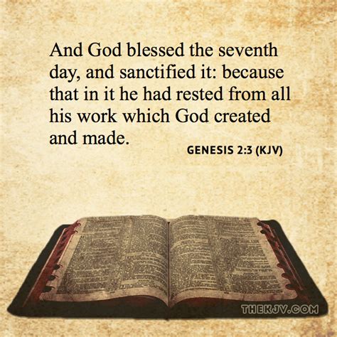 Genesis And God Blessed The Seventh Day And Sanctified It