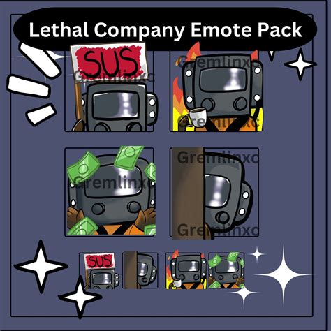 Lethal Company Emotes Set Discord Twitch Streaming Lethalcompany
