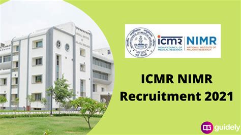 Icmr Nimr Recruitment 2021 Apply Online Notification