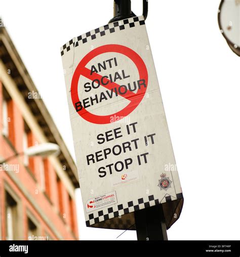 Anti Social Behaviour Warning Sign Stock Photos And Anti Social Behaviour