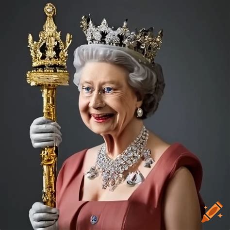 Canadian Queen Holding A Scepter On Craiyon