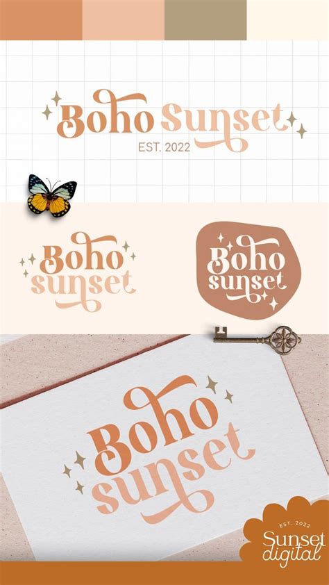 Boho Logo And Retro Logo For Entrepreneurs Coach Podcast Designer Or