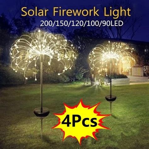 Solar Firework Lights Outdoor Waterproof DIY Shine String 90 120 150