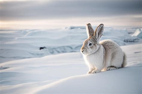 Premium Ai Image Photo White Rabbit In Arctic