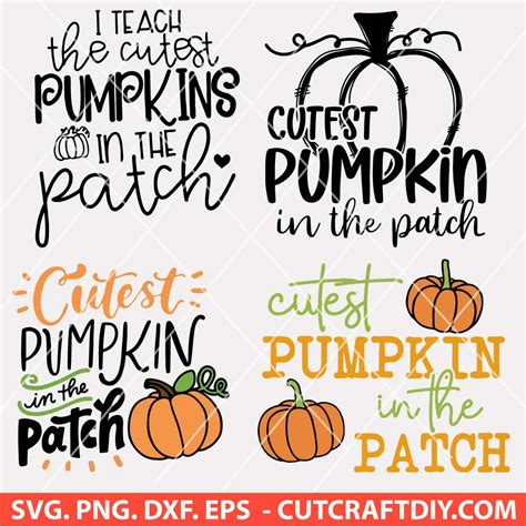 Cutest Pumpkin In The Patch Svg Bundle I Teach The Cutest Pumpkins In