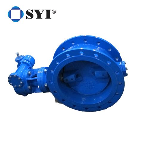 Syi Double Flange Pn10 Pn16 Ductile Iron Body Concentric Type Butterfly