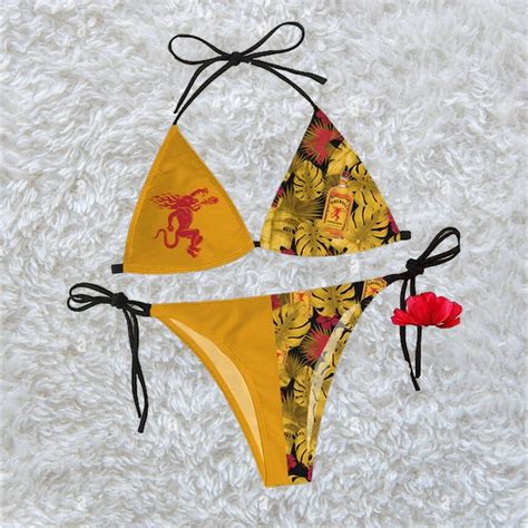 Tropical Floral Fireball Whisky Triangle Beach Bikini Tw