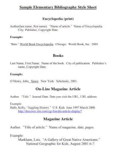 Bibliography 85 Examples Format Rules Pdf