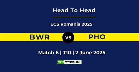 BWR vs PHO Player Battle & Head to Head Team Stats - ECS T10 Romania 2025