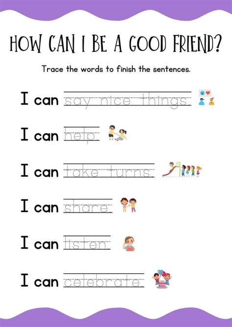 Free Custom Printable Friendship Worksheet Templates Canva