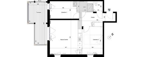 Plan Appartement T3 De 61 61 M² Neuf Résidence « Epona à Écouflant