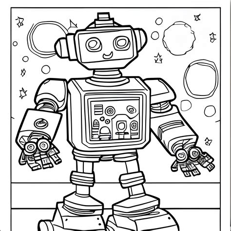 Robot Coloring Book Page Arthubai