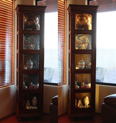 Led Ribbon Lighting For A Curio Cabinet Display Cabinet Lighting Cabinet Lighting Diy Glass