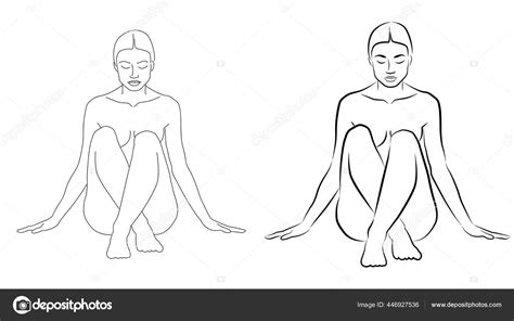 Naked Woman S Body Outline Drawing Stock Vector Image By Galka Oleskiv