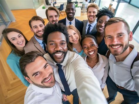 Premium Photo A Diverse Group Of Business People Taking A Selfie