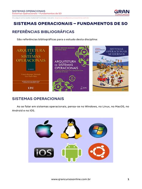 Pdf Sistemas Operacionais - Fundamentos de Sistemas Operacionais | PDF | Sistema operacional ...