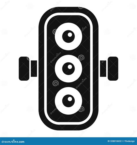 Traffic Light With Three Lights Showing Green Icon Stock Vector