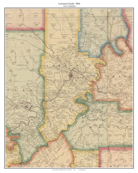 Lawrence South Clearfield Township Pennsylvania 1866 Old Town Map Custom Print Clearfield Co