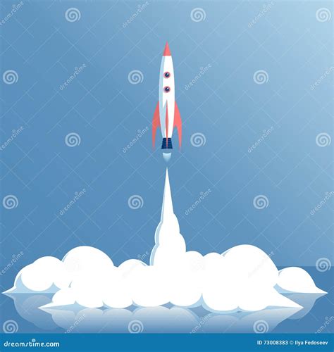 Vector Rocket Launch Stock Vector Illustration Of Future