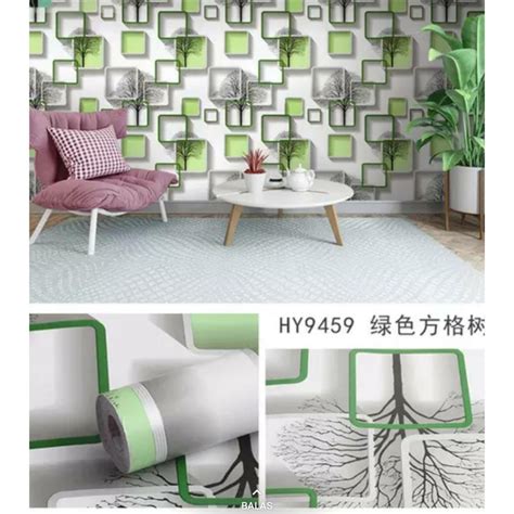 Jual Wallpaper Sticker Dinding D Pohon Kotak Hijau Walpeper Kamar