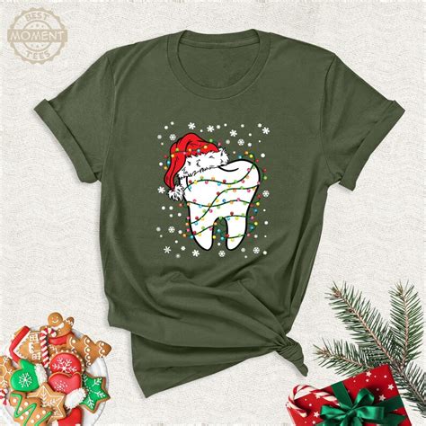 Cute Christmas Tooth Shirt Dental Office Xmas Party Tshirt Etsy