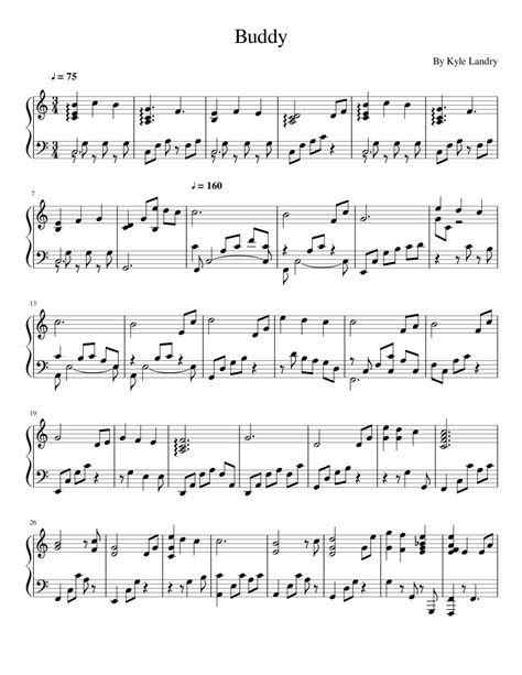 Buddy Kyle Landry Finished Sheet Music For Piano Solo