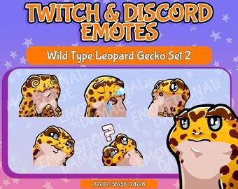 Wild Type Leopard Gecko Emote Set For Twitch Discord Etsy