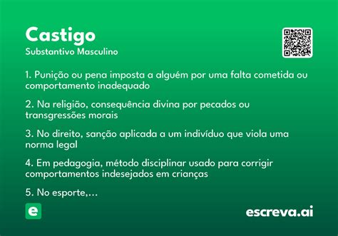 O Que E Castigo - Castigo - Significado e Sinônimo - escreva.ai