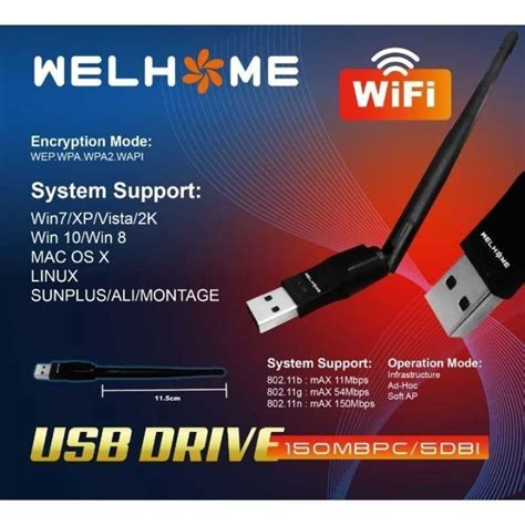 Jual USB WiFi Dongle WELHOME MT7601 150Mbps Wireless Adapter STB