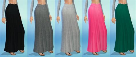 Maxi Skirts High Waist Long Skirt Sims 4 Clothing Long Skirt