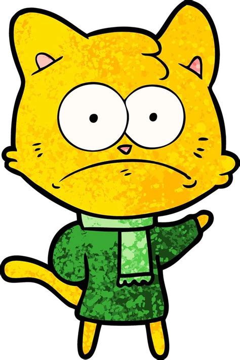 Cartoon Nervous Cat 12366725 Vector Art At Vecteezy