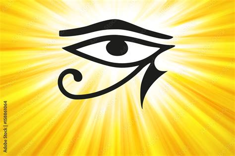 Eye Of Horus And Golden Light Rays Ancient Egyptian Symbol Of