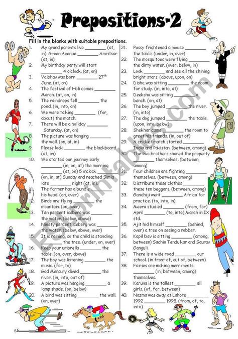 The Worksheet For Prepositions 2 With Pictures Of People In Different Outfits